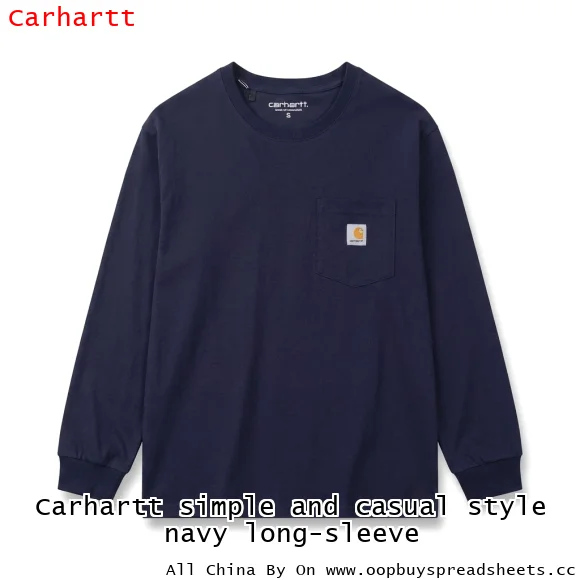 Carhartt simple and casual style navy long-sleeve