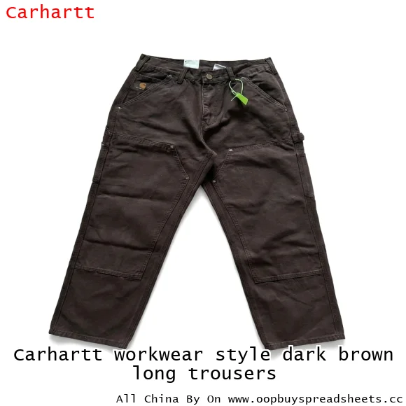 Carhartt workwear style dark brown long trousers