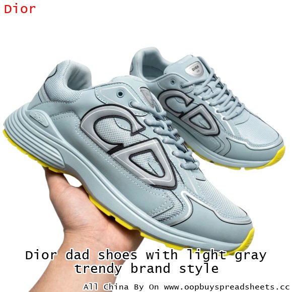 Dior dad shoes with light gray trendy brand style