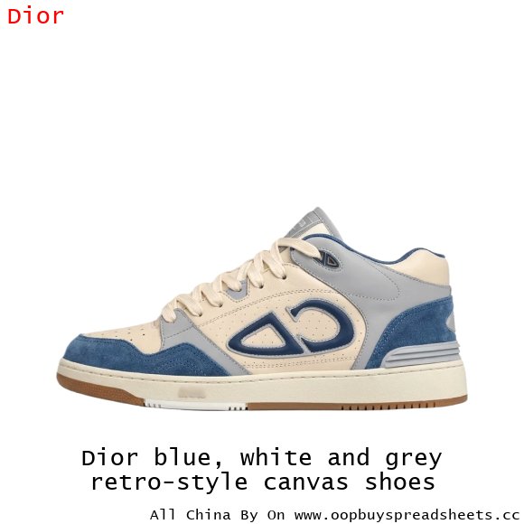 Dior blue, white and grey retro-style canvas shoes