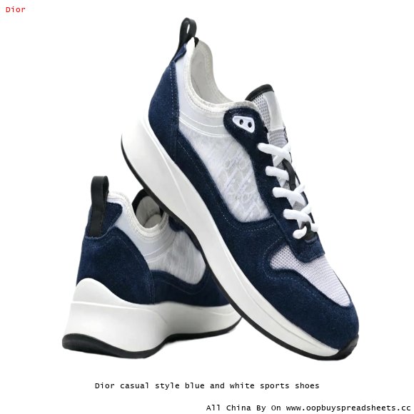 Dior casual style blue and white sports shoes