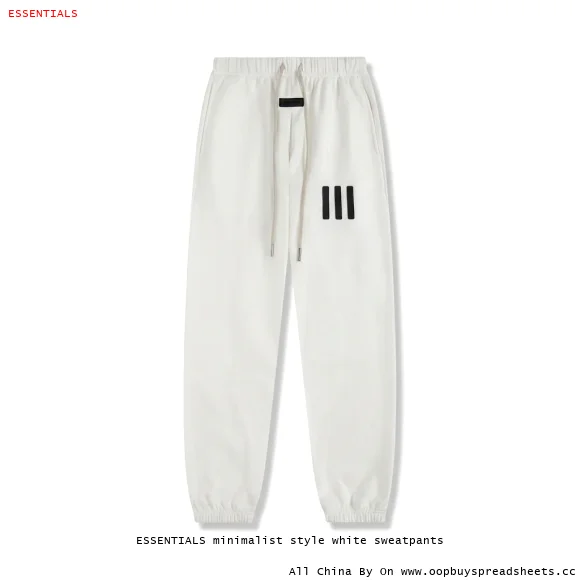ESSENTIALS minimalist style white sweatpants