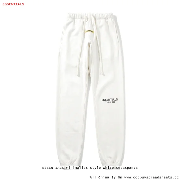 ESSENTIALS minimalist style white sweatpants