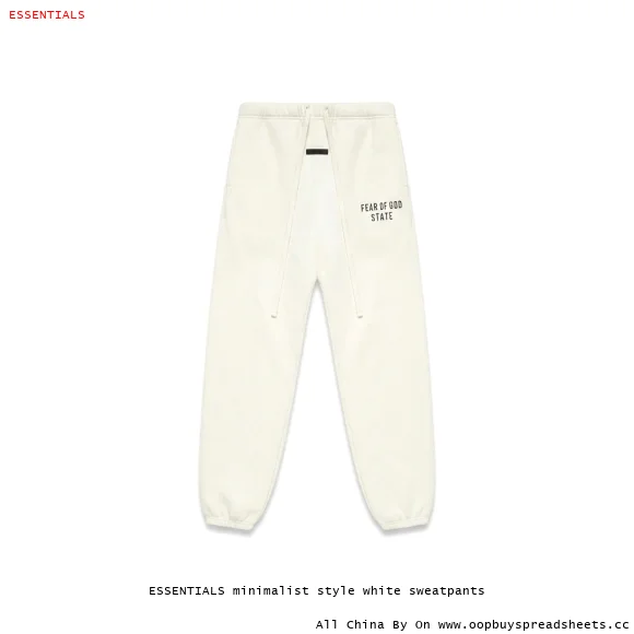 ESSENTIALS minimalist style white sweatpants