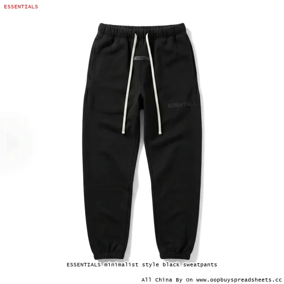 ESSENTIALS minimalist style black sweatpants