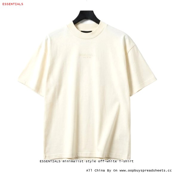 ESSENTIALS minimalist style off-white T-shirt