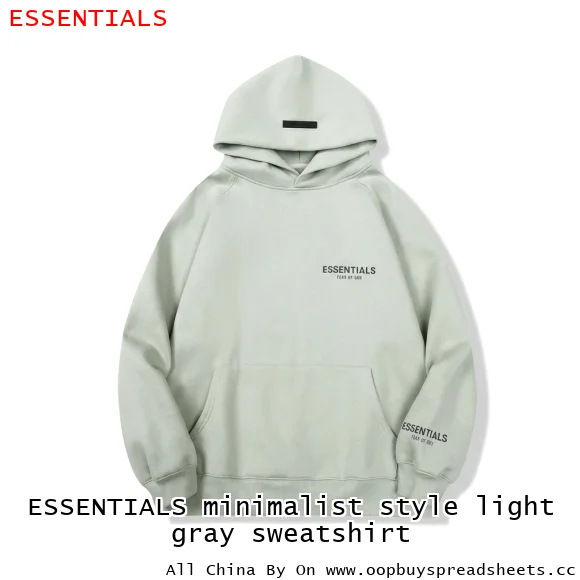 ESSENTIALS minimalist style light gray sweatshirt
