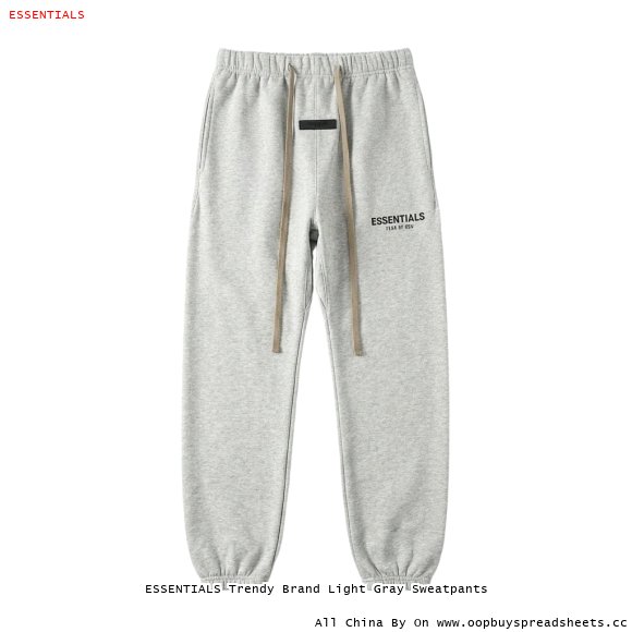 ESSENTIALS Trendy Brand Light Gray Sweatpants