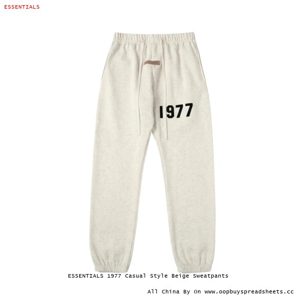 ESSENTIALS 1977 Casual Style Beige Sweatpants