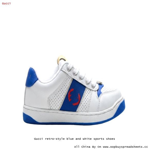 Gucci retro-style blue and white sports shoes