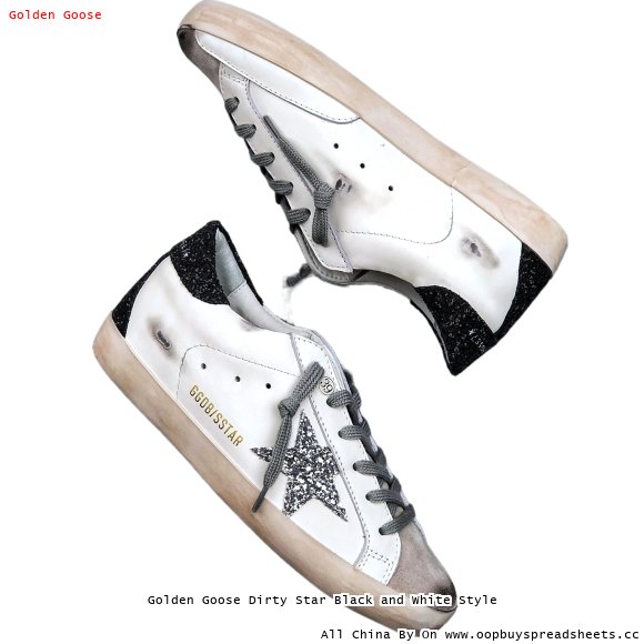 Golden Goose Dirty Star Black and White Style