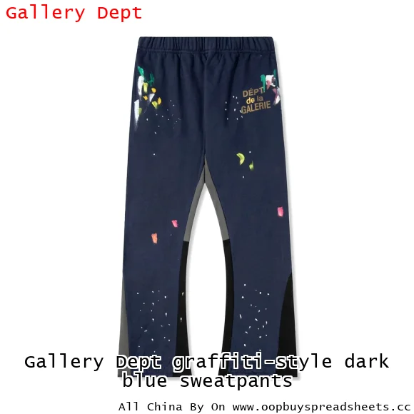 Gallery Dept graffiti-style dark blue sweatpants