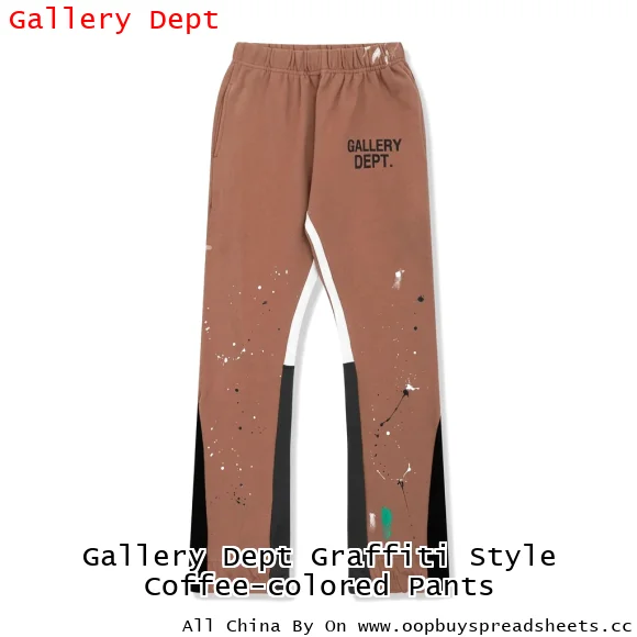 Gallery Dept Graffiti Style Coffee-colored Pants