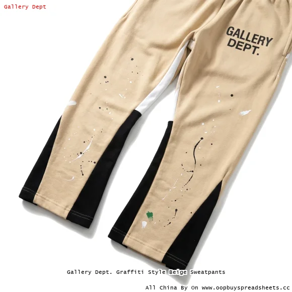Gallery Dept. Graffiti Style Beige Sweatpants