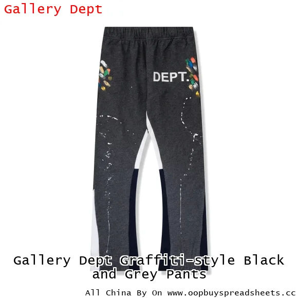 Gallery Dept Graffiti-style Black and Grey Pants