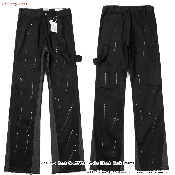 Gallery Dept Graffiti Style Black Work Pants