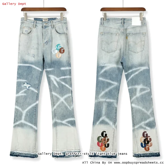 Gallery Dept. graffiti-style light blue jeans