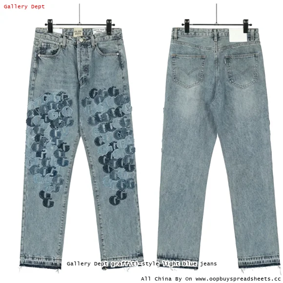 Gallery Dept graffiti-style light blue jeans