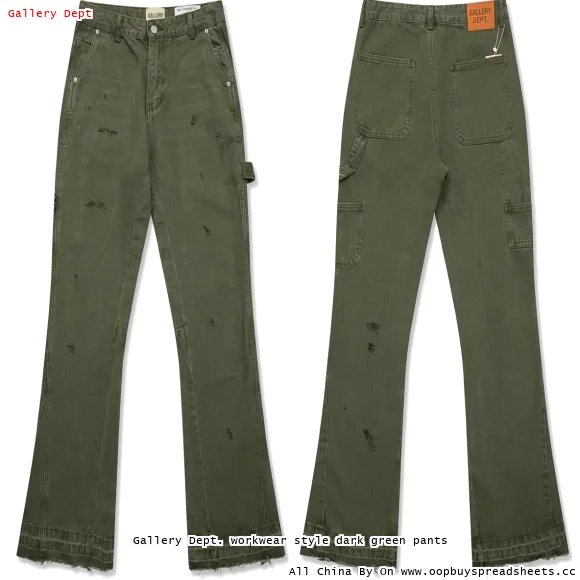 Gallery Dept. workwear style dark green pants