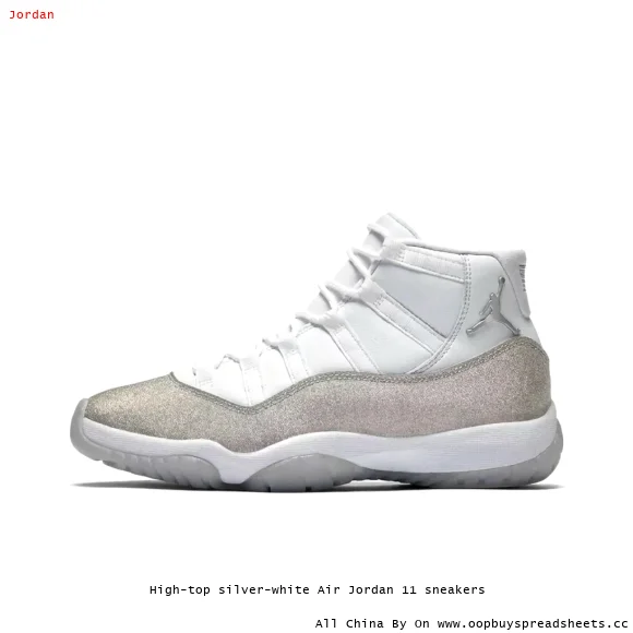 High-top silver-white Air Jordan 11 sneakers