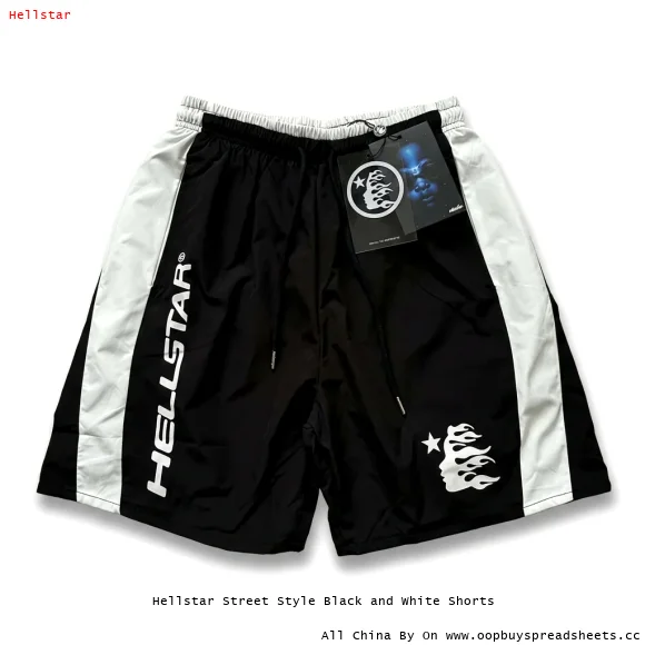 Hellstar Street Style Black and White Shorts