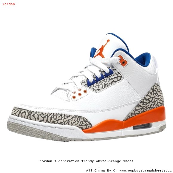 Jordan 3 Generation Trendy White-Orange Shoes