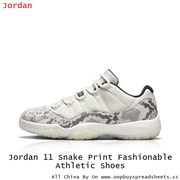 Jordan 11 Snake Print Fashionable Athletic Shoes