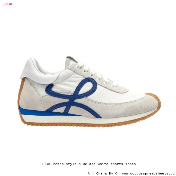 LOEWE retro-style blue and white sports shoes