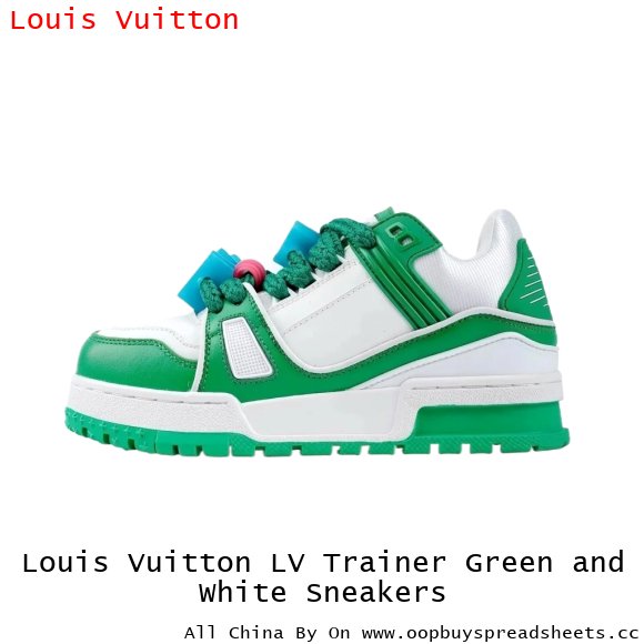 Louis Vuitton LV Trainer Green and White Sneakers