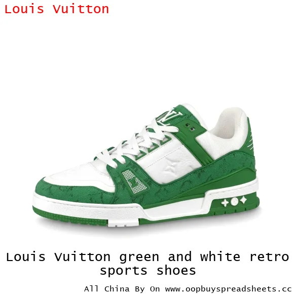 Louis Vuitton green and white retro sports shoes