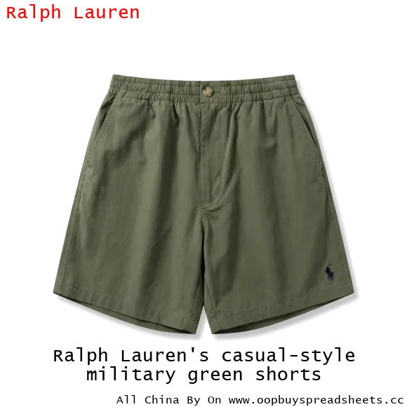 Ralph Lauren's casual-style military green shorts