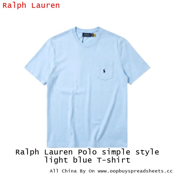 Ralph Lauren Polo simple style light blue T-shirt