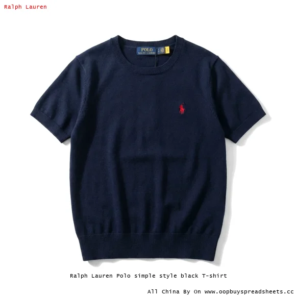 Ralph Lauren Polo simple style black T-shirt