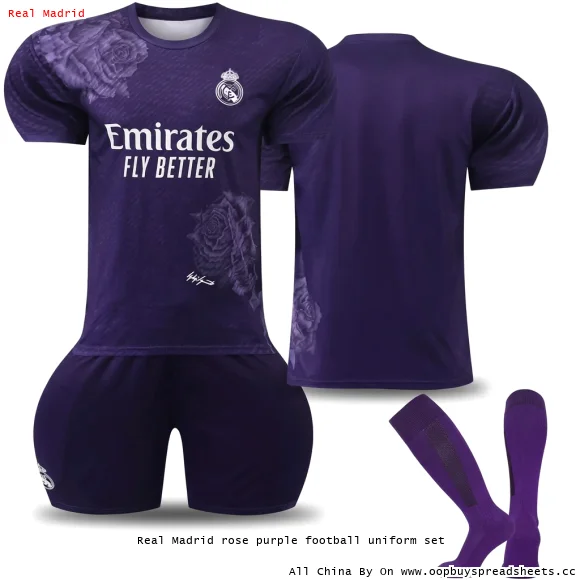 Real Madrid rose purple football uniform set