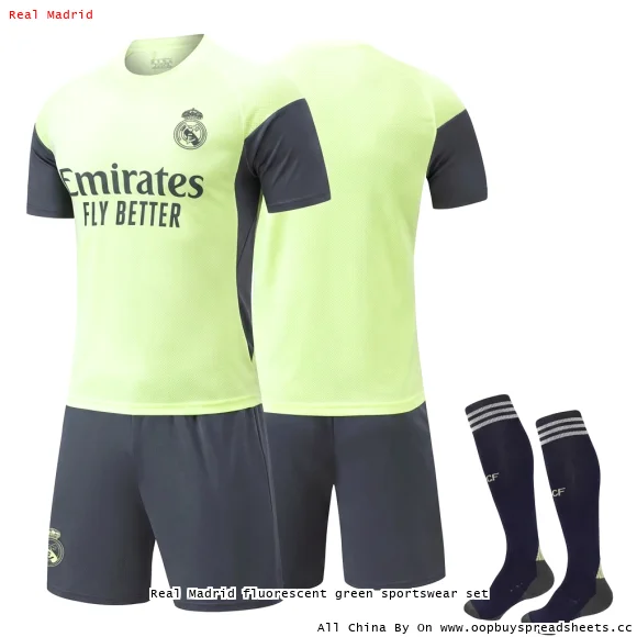 Real Madrid fluorescent green sportswear set