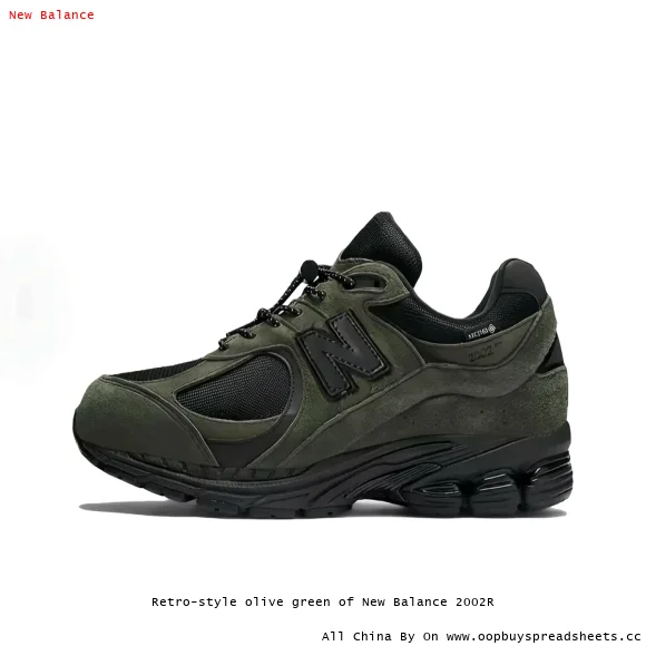 Retro-style olive green of New Balance 2002R