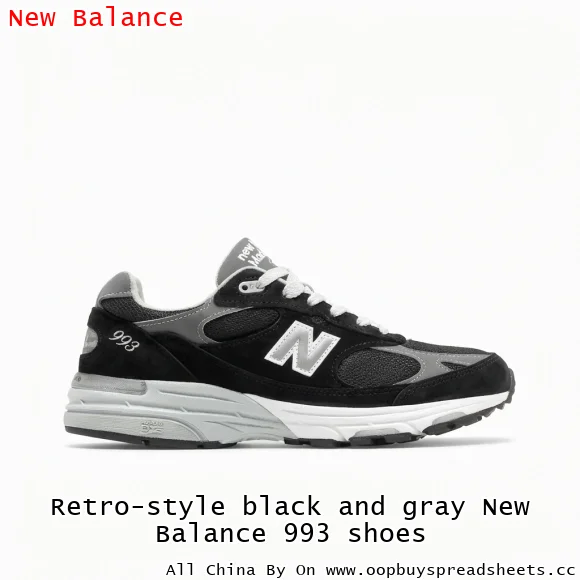 Retro-style black and gray New Balance 993 shoes