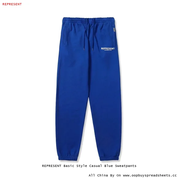 REPRESENT Basic Style Casual Blue Sweatpants