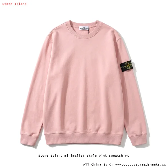 Stone Island minimalist style pink sweatshirt