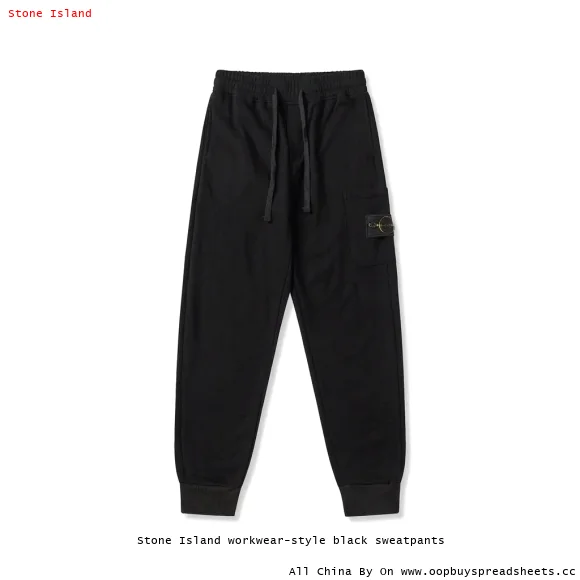 Stone Island workwear-style black sweatpants
