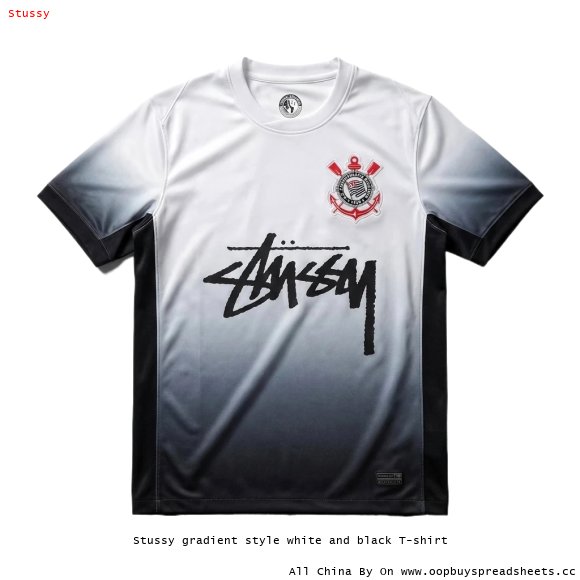 Stussy gradient style white and black T-shirt