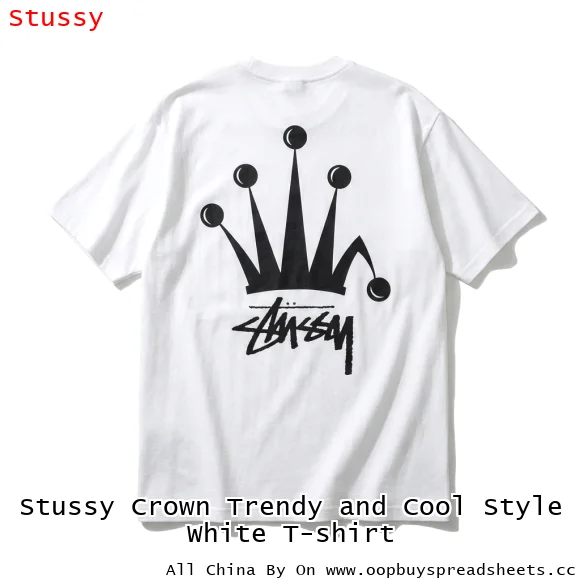 Stussy Crown Trendy and Cool Style White T-shirt