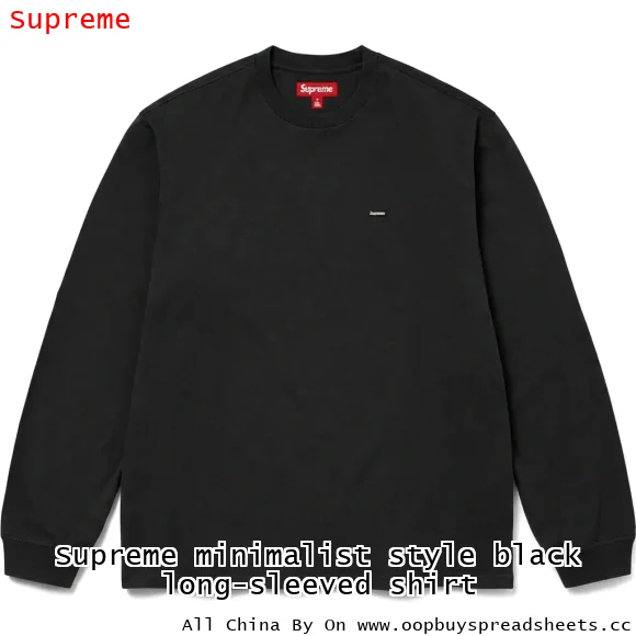 Supreme minimalist style black long-sleeved shirt