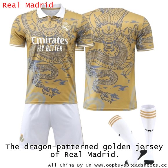 The dragon-patterned golden jersey of Real Madrid.