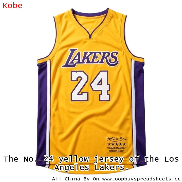 The No. 24 yellow jersey of the Los Angeles Lakers.