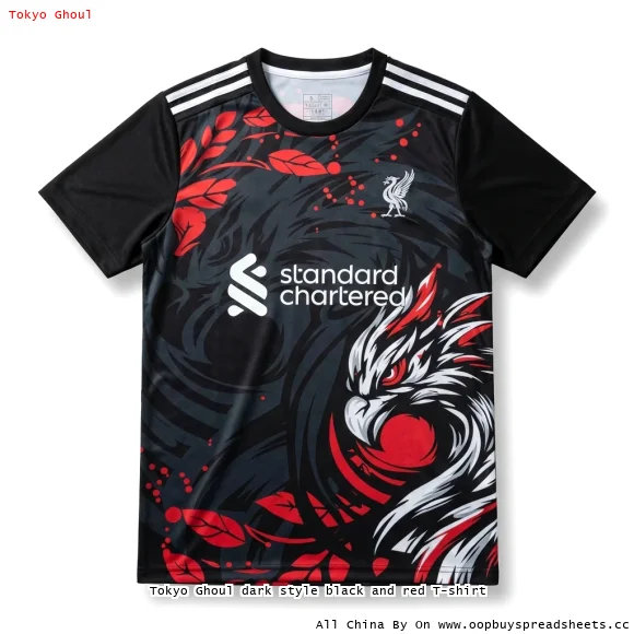 Tokyo Ghoul dark style black and red T-shirt