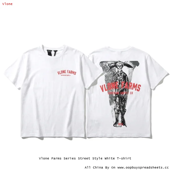 Vlone Farms Series Street Style White T-shirt