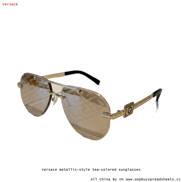 Versace metallic-style tea-colored sunglasses