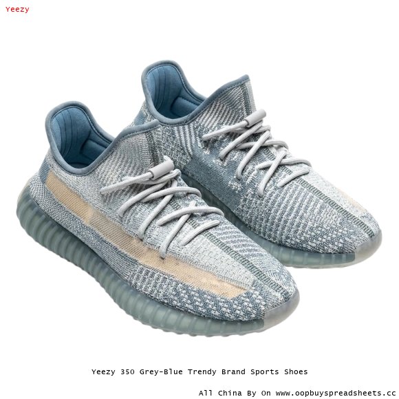 Yeezy 350 Grey-Blue Trendy Brand Sports Shoes