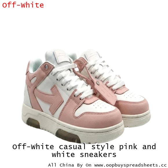 Off-White casual style pink and white sneakers